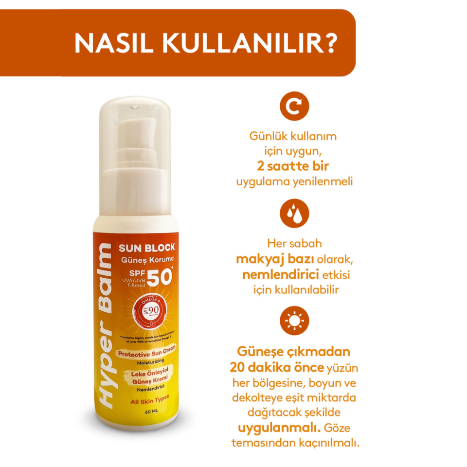 Hyper Balm Sun Block Leke Karşıtı Yüz Güneş Kremi Spf 50+