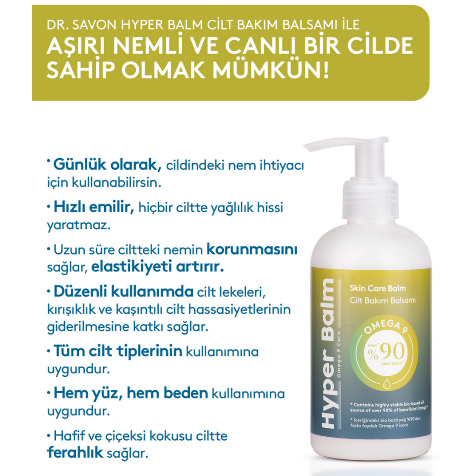 Hyper Balm Cilt Bakım Balsamı | Omega 9 İçeren Nemlendirici ve Onarıcı Cilt Bakımı