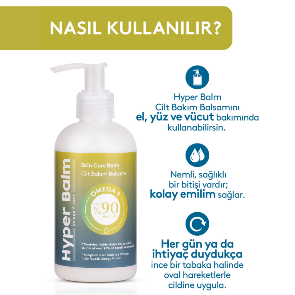 Hyper Balm Cilt Bakım Balsamı | Omega 9 İçeren Nemlendirici ve Onarıcı Cilt Bakımı